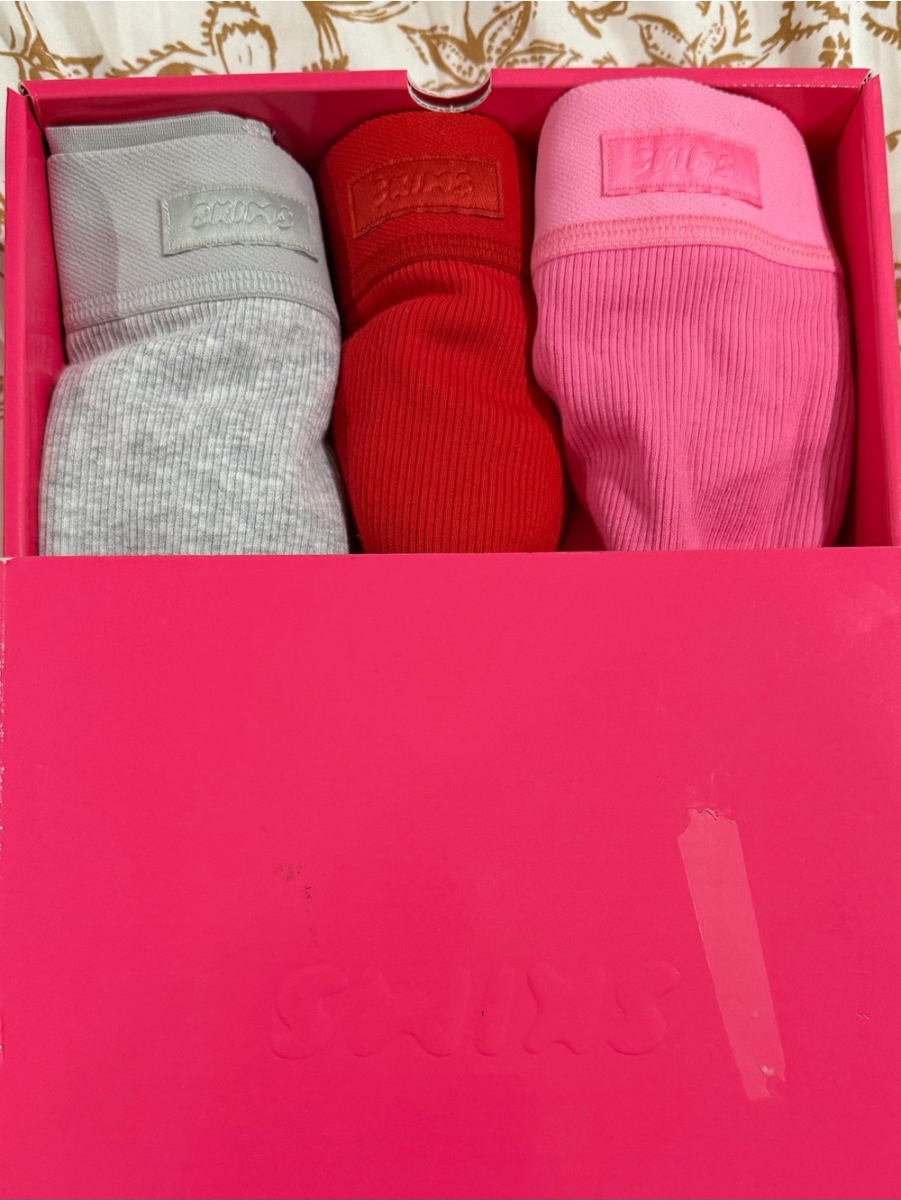 Skims Cotton rib boxers (women's) 3 pack size large new in box